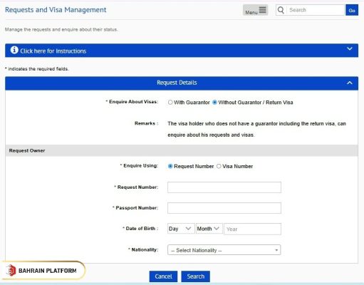 Bahrain E-Visa Check Status Online Steps