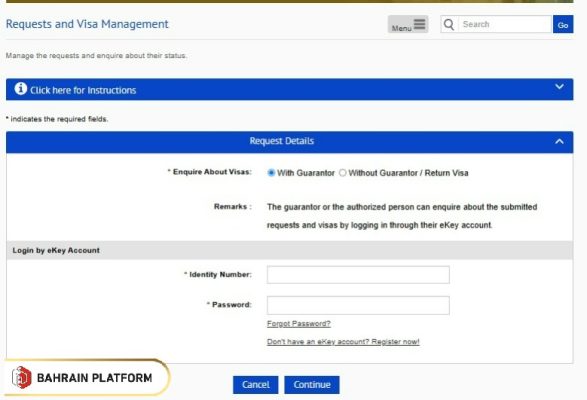 Bahrain E-Visa Check Status Online Steps