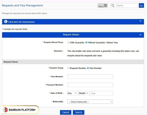 Bahrain E-Visa Check Status Online Steps