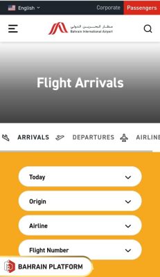 Steps to check Bahrain International Airport Arrivals Today